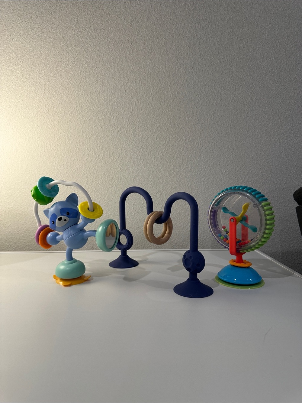 Interactive Activity Toy Trio with stick bottoms for high chair or table play